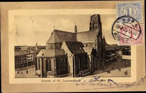 Ak Rotterdam Südholland Niederlande, Groote of St. Laurenskerk