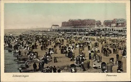 Ak Scheveningen Den Haag Südholland, Strand, Panorama
