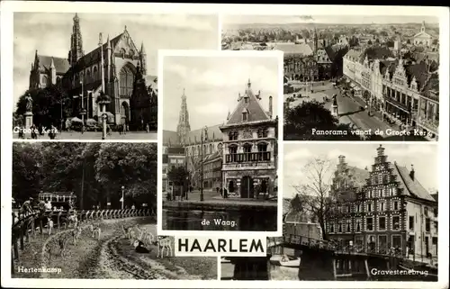 Ak Haarlem Nordholland Niederlande, Hertenkamp, Groote Kerk, De Waag