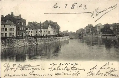 Ak Liége Lüttich, Quai de l'Ourthe