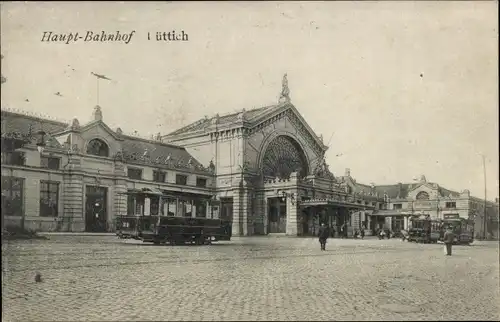 Ak Liége Lüttich, Hauptbahnhof