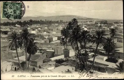 Ak Gafsa Tunesien, Panorama pris de la Grande Mosquee