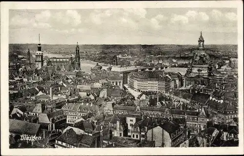 Ak Dresden Altstadt, Panorama, Frauenkirche, Hofkirche