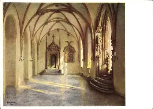 Künstler Ak Huth, F., Wrocław Breslau Schlesien, Rathaus, Aus dem südlichen Schiff des Remters