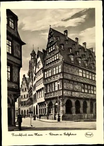 Ak Frankfurt am Main, Römer und Salzhaus