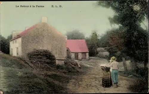 Ak Frankreich, Le Retour a la Ferme