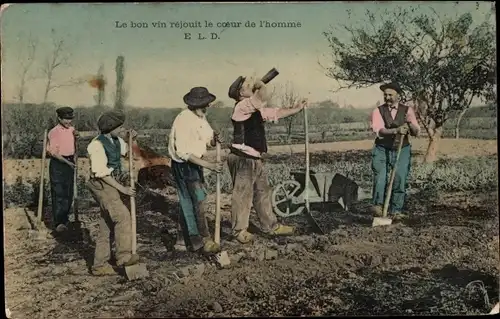 Ak Frankreich, Le bon vin rejout le coeur de l'homme