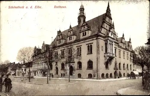 Ak Schönebeck an der Elbe, Rathaus