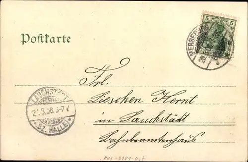 Ak Merseburg an der Saale, Schloss mit Waterloobrücke