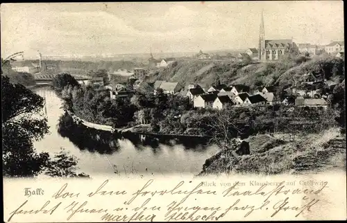 Ak Kröllwitz Halle an der Saale, Blick von dem Klausberge auf Cröllwitz