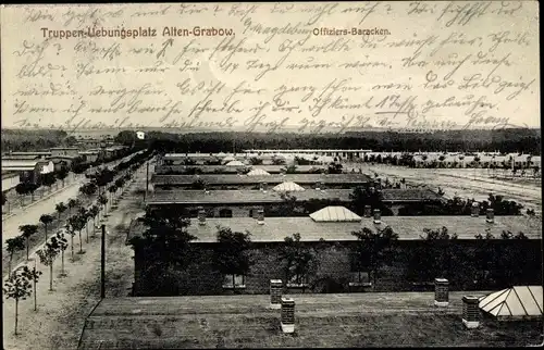 Ak Altengrabow Möckern in Sachsen Anhalt, Truppenübungsplatz, Offiziers Baracken