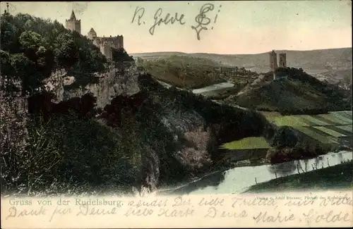 Ak Bad Kösen Naumburg an der Saale, Rudelsburg