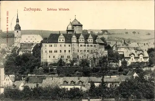 Ak Zschopau im Erzgebirge Sachsen, Schloss Wildeck