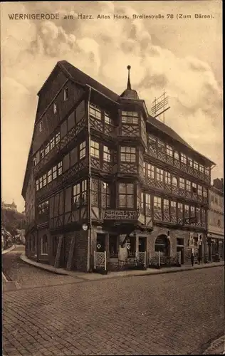 Ak Wernigerode am Harz, Altes Haus, Breitestraße 7, Zum Bären, Fachwerkhaus