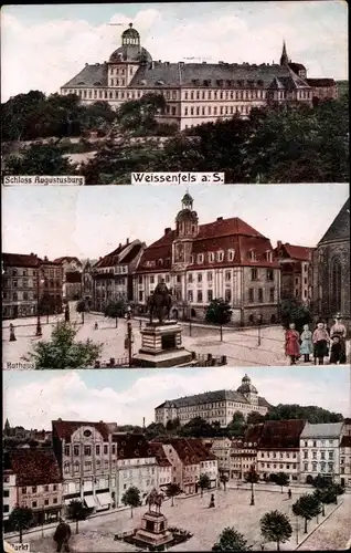Ak Weißenfels an der Saale, Schloss Augustusburg, Markt, Rathaus
