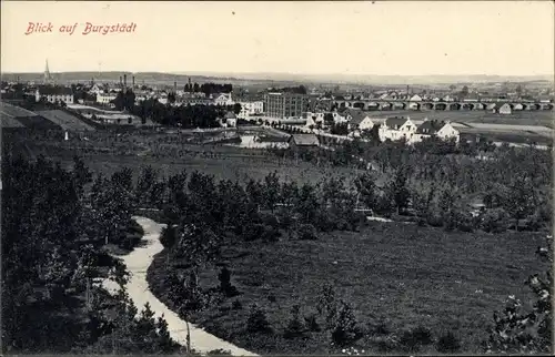 Ak Burgstädt in Sachsen, Blick auf den Ort, Panorama