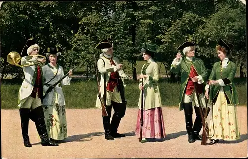 Ak Meißen in Sachsen, Gruppen aus dem Festspiel zur 200 jährigen Jubelfeier der Porzellanmanufaktur