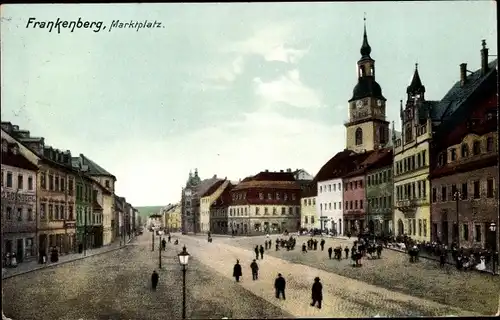 Ak Frankenberg an der Zschopau, Marktplatz