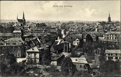 Ak Weimar in Thüringen, Blick auf die innere Stadt, Totalansicht