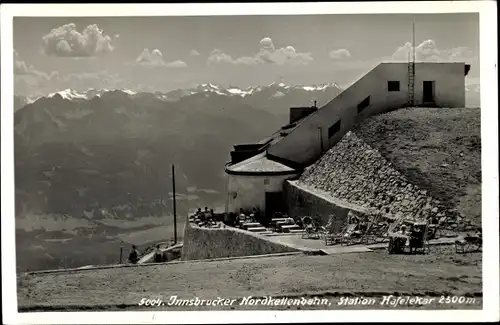 Ak Innsbruck in Tirol, Nordkettenbahn, Station Hafekeler