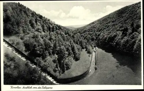Ak Chomutov Komotau Region Aussig, Ausblick von der Talsperre