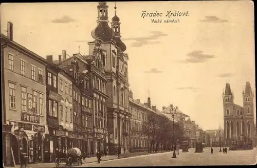 Ak Hradec Králové Königgrätz Stadt, Velke namesti, Hotel