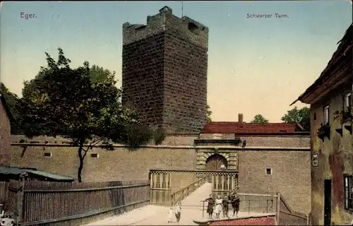 Ak Cheb Eger Reg. Karlsbad, Schwarzer Turm