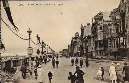 Ak Malo les Bains Nord, la Digue