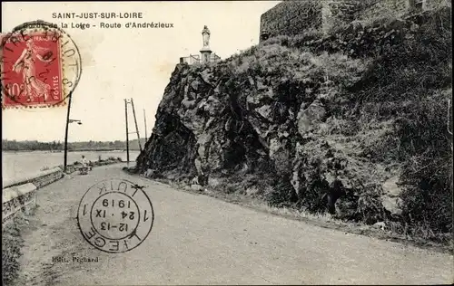 Ak Saint Just sur Loire, Bords de la Loire, Route d'Andrézieux