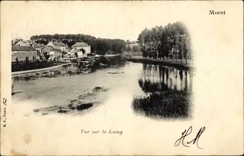 Ak Moret sur Loing Seine et Marne, Vue sur Loing