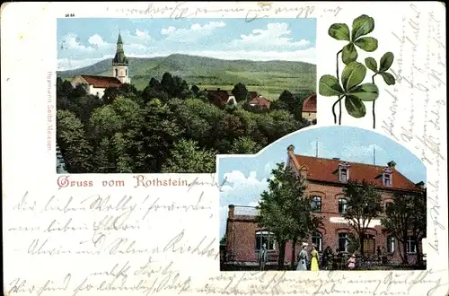 Ak Sohland am Rotstein Reichenbach in der Oberlausitz, Gasthaus, Kirche