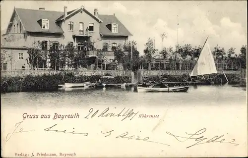 Ak Bayreuth in Oberfranken, Partie am Röhrensee