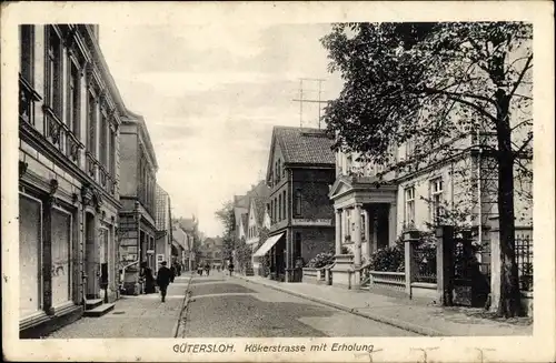 Ak Gütersloh in Westfalen, Die Kökerstraße mit Haus Erholung