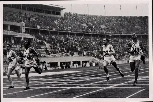 Sammelbild Olympia 1936, 400m Lauf, Williams, Brown, Lu Valla