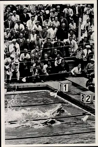 Sammelbild Olympia 1936, Freistilschwimmen, Jack Medica, Uto