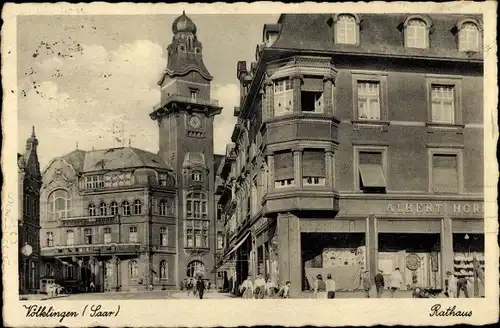 Ak Völklingen im Saarland, Rathaus, Geschäfte