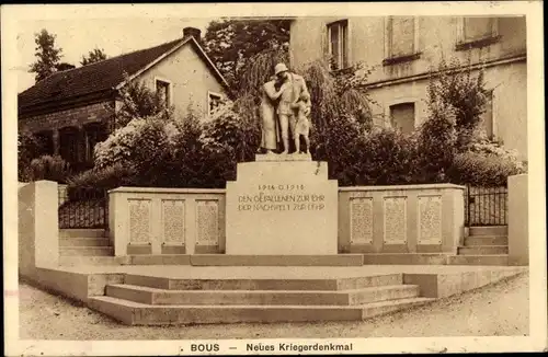 Ak Bous an der Saar Saarland, Neues Kriegerdenkmal