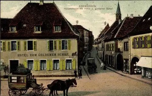 Ak Edenkoben, Hotel zum goldenen Schaf, Kutsche, Hauptstraße