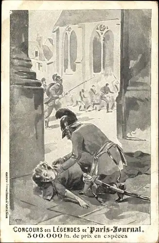 Künstler Ak Concours des Legendes de Paris Journal, Reklame