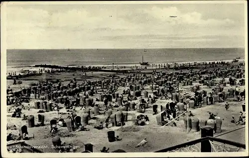 Ak Scheveningen Den Haag Südholland, Strandoverzicht