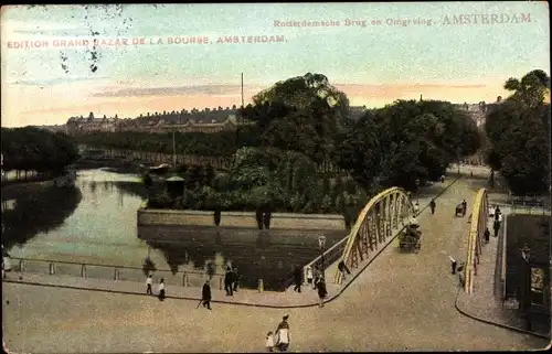 Ak Amsterdam Nordholland Niederlande, Rotterdamsche Brug en Omgeving