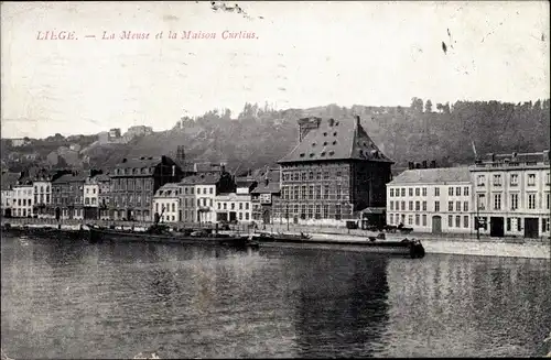 Ak Liège Lüttich Wallonien, La Meuse et la Maison Curtius