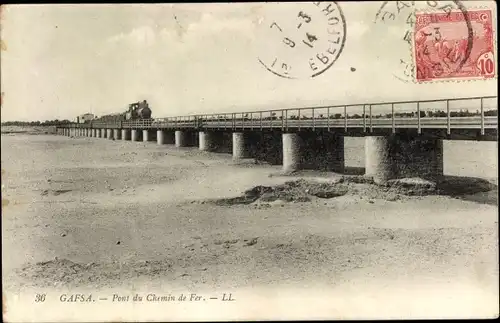 Ak Gafsa Tunesien, Pont du Chemin de Fer, Eisenbahnbrücke