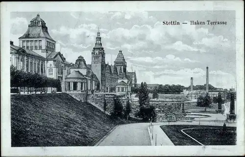 Ak Szczecin Stettin Pommern, Hakenterrasse