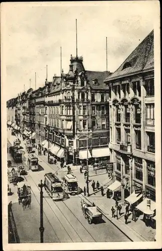 Ak Berlin Mitte, Leipzigerstrasse, Ecke Wilhelmstrasse, Straßenbahn