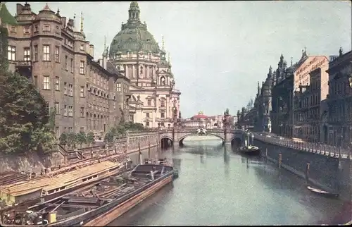 Ak Berlin Mitte, Königliches Schloss, Brücke
