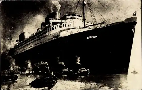 Ak Dampfschiff Europa, Norddeutscher Lloyd Bremen, Schlepperboote