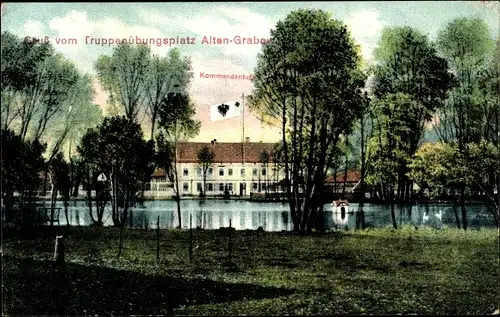 Ak Altengrabow Möckern in Sachsen Anhalt, Truppenübungsplatz, Kommandantur