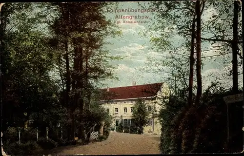 Ak Altengrabow Möckern in Sachsen Anhalt, königliche Kommandantur, Truppenübungsplatz