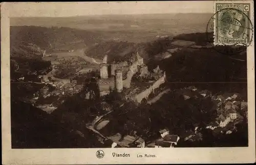Ak Vianden Luxemburg, Les Ruines